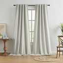 KEQIAOSUOCAI Greyish Beige Blackout Curtains 108 Inches Long 2 Panels Back Tab Pocket Hook Belt Full Black Out Thermal Insulated Boho Window Draperies for Living Room 34x108