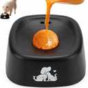TUGFREE Slow Feeder Dog Bowls, Lick Sphere Puzzle Feeder for Liquid Treats, Non-Spill Puppy Lick Bowl for Bone Broth & Yogurt, Interactive Slow Eating Toy for Anxiety Relief, Boredom and Post-Op Care (black)