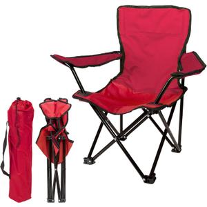Pacific Play Tents – Kids Folding Chair, 100 lbs. Weight Capacity - Ruby Red, 14" L x 14" W x 23.5" H