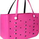 PoVwlty Rubber Beach Bag for Men & Women, Water-resistant Travel Tote Bag for the Beach Boat Pool, Size: X-Large