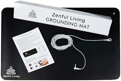 Zonama Living Grounding Mat, 24 x 16 inches, Black, with 15ft Earthing Cord and Instructions
