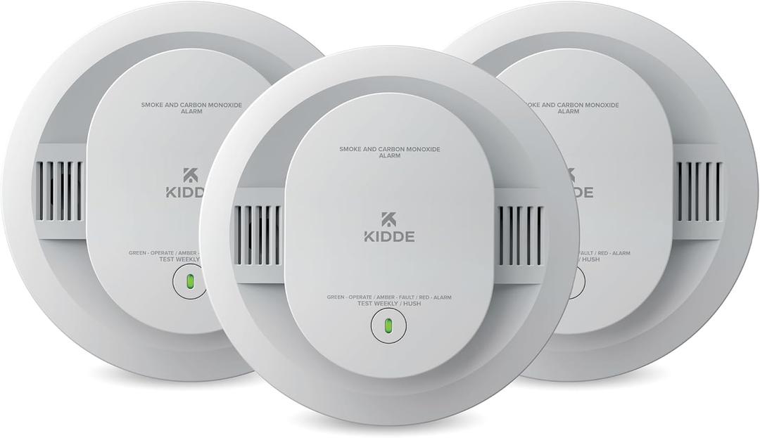 Kidde Smoke and Carbon Monoxide Detector, AA Battery Powered with LED Status Lights, 85 dB Alarm, 5 inches, 30CUDR, 3 Pack