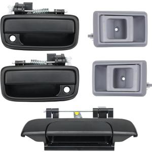 5-Piece Inside Interior& Exterior Door Handle Set Fit for 1995-2004 Tacoma 2.4L 2.7L 3.4L 69220-35020 69210-35020 6922035020 6921035020 (Black&Light Gray)
