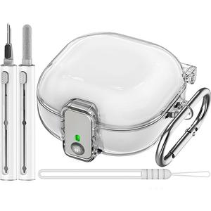 Samsung Galaxy Buds Case with Safety Lock Clear Protector & 3in1 Cleaner Kit, AntiLost Keychain & Silicone Wrist Strap