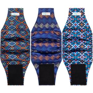 Langsprit Male Belly Bands for Dogs (Pack of 3) - High Absorbing Washable Dog Wraps - Reusable Small Doggy Puppy Diapers Plaid-2 M