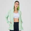 Commollis Sun Protection Clothing Women - Long Sleeve Zip Up Hoodie Women for Running, Athletic Hiking Jacket Sun Shirt (Green, L)