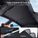 REEVAA 2026 Upgraded Tesla Model Y New (Juniper) Sunshade Roof [No Gaps, No-Sagging] Model Y Accessories Heat Insulation Foldable Glass Sunroof Cover for Model Y Juniper 2025-2026, 2PCS, Black