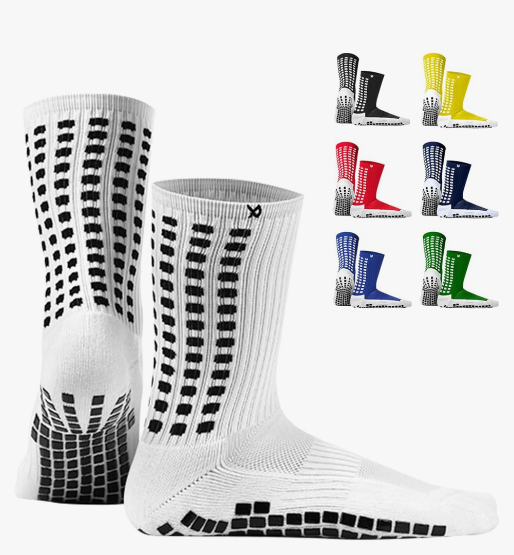 Lux Dual Grip Socks - Soccer Grip Socks for Men and Women. GripArray Performance & Comfort L