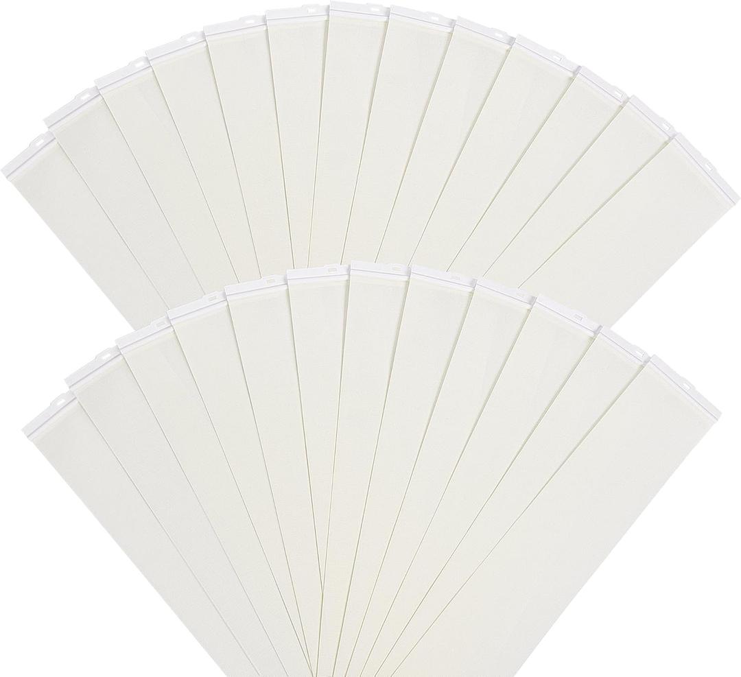 LazBlinds Vertical Blinds Replacement Slats - Light Filtering Fabric Slats for Sliding Doors & Windows, Easy-Cut Polyester, White Texture (82.5" x 3.5", 25 Pcs)