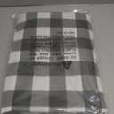 Smiry Rectangle Picnic Table Cloth, Elastic Waterproof Fitted Vinyl Tablecloths, Flannel Backed Buffalo Plaid Table Covers for Dining, Camping, Outdoor (Black and White, 36" x 96")