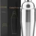 Cocktail Shaker,24 oz Martini Shaker,Drink Shaker Built-in Strainer,Professional Stainless Steel Margarita Mixer,Bartender Kit Gifts.