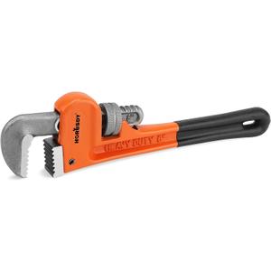 HORUSDY 8-Inch Heavy Duty Straight Pipe Wrench, Quick-Adjust Sturdy Plumbers Wrench with Soft Grip Handle, Straight Jaw Plumbing Tool for Pipe, Household Use, Vehicle Repair