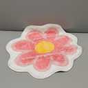 Tinideya Aesthetic Cute Flower Round Area Rug Non Slip Circle Soft Fluffy Flower Rug Indoor Floor Mat Carpet for Girls Bedroom Bathroom Living Room Sofa Nursery Decor(Pink, 2 ft) (Multi Color)