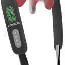 4D Shiatsu Neck Massager with Heat, Cordless Back and Neck Massager, 3 Speeds & 3 Heating Level, Lightweight Portable Shoulder Massager for Tech Neck & Commuters, Gifts for Men Women (Black)