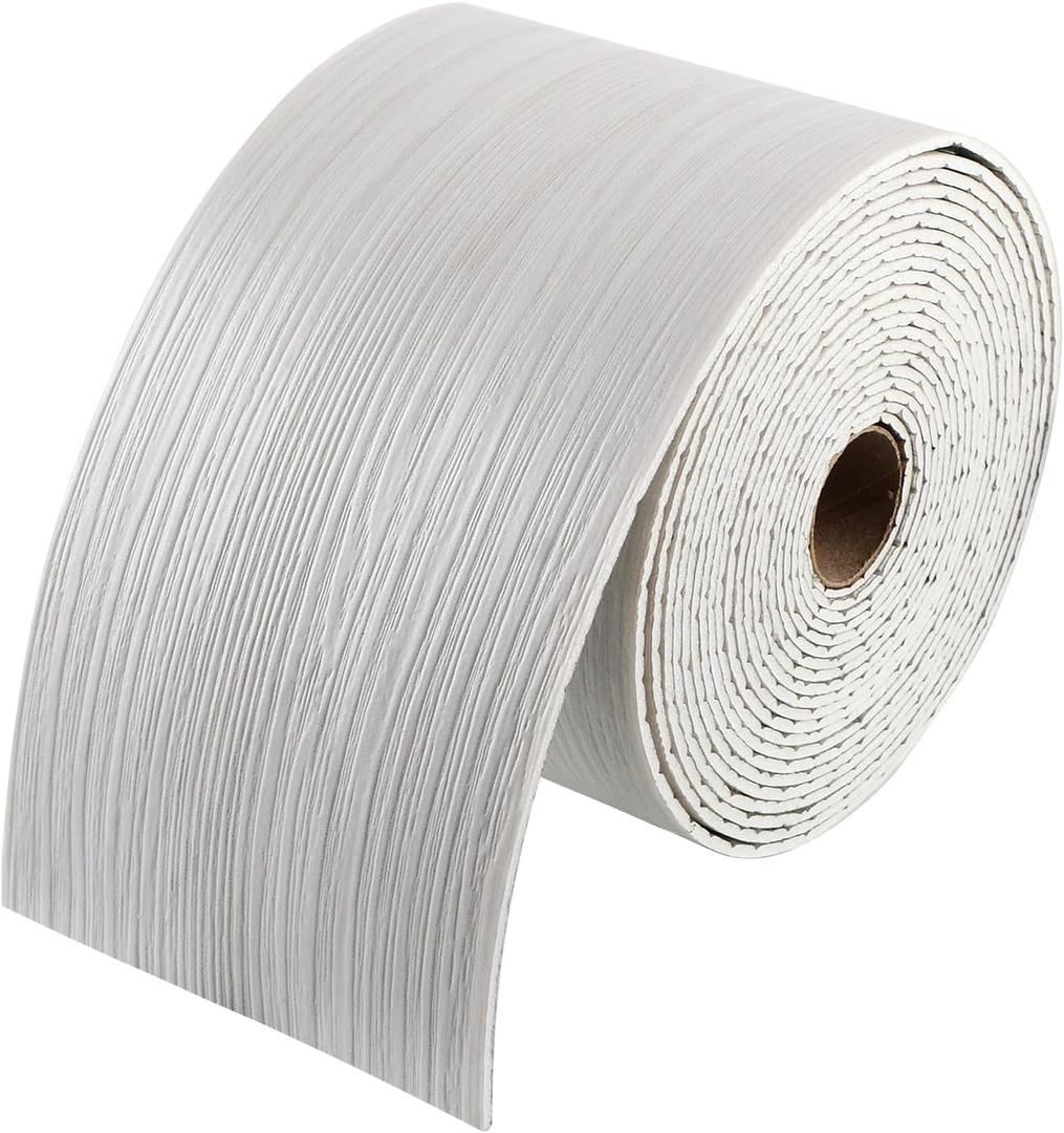 10M Mirror Frame Border Peel and Stick, 32.81 Ft x 3.94 in PVC Waterproof Wallpaper Border Sticker Trim Modern Stick Tape, Textured Wall Decor Border for Bedroom Bathroom Kitchen (White Maple Grain)