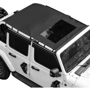 JOYTUTUS Waterproof Sun Shade Top Cover Compatible with Wrangler JLU 4-Door 2018-2025, UV Protection Waterproof Roof Top, Windproof Cab Cover & Noise Reduction Accessory