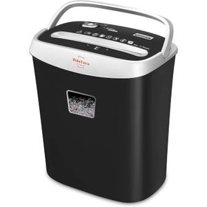 VidaTeco Paper Shredder for Home Office10-Sheet Cross-Cut Shredder with US Patented Cutter, Also Shreds Card/CD/Clip, Paper Shredding Machine for Home Use Heavy Duty with Jam Proof,3.9-Gallon Bin