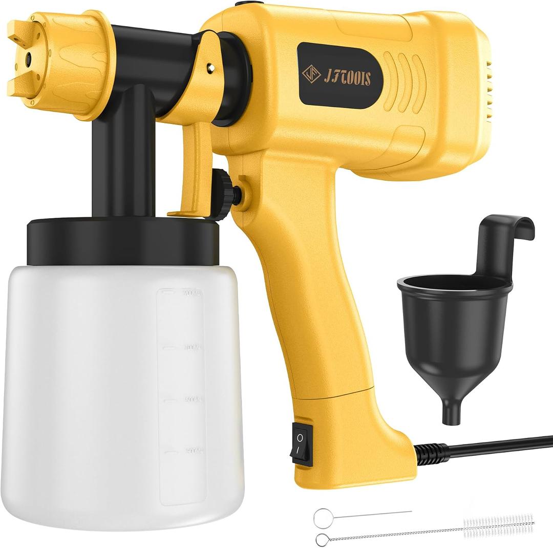 Paint Sprayer 400W, 3 Spray Patterns Hvlp Spray Paint Gun, Adjustable Spray Width & Flow, Container & Cleaning Tools, for House Painting, Furniture, Cabinets, Walls, Fence Etc