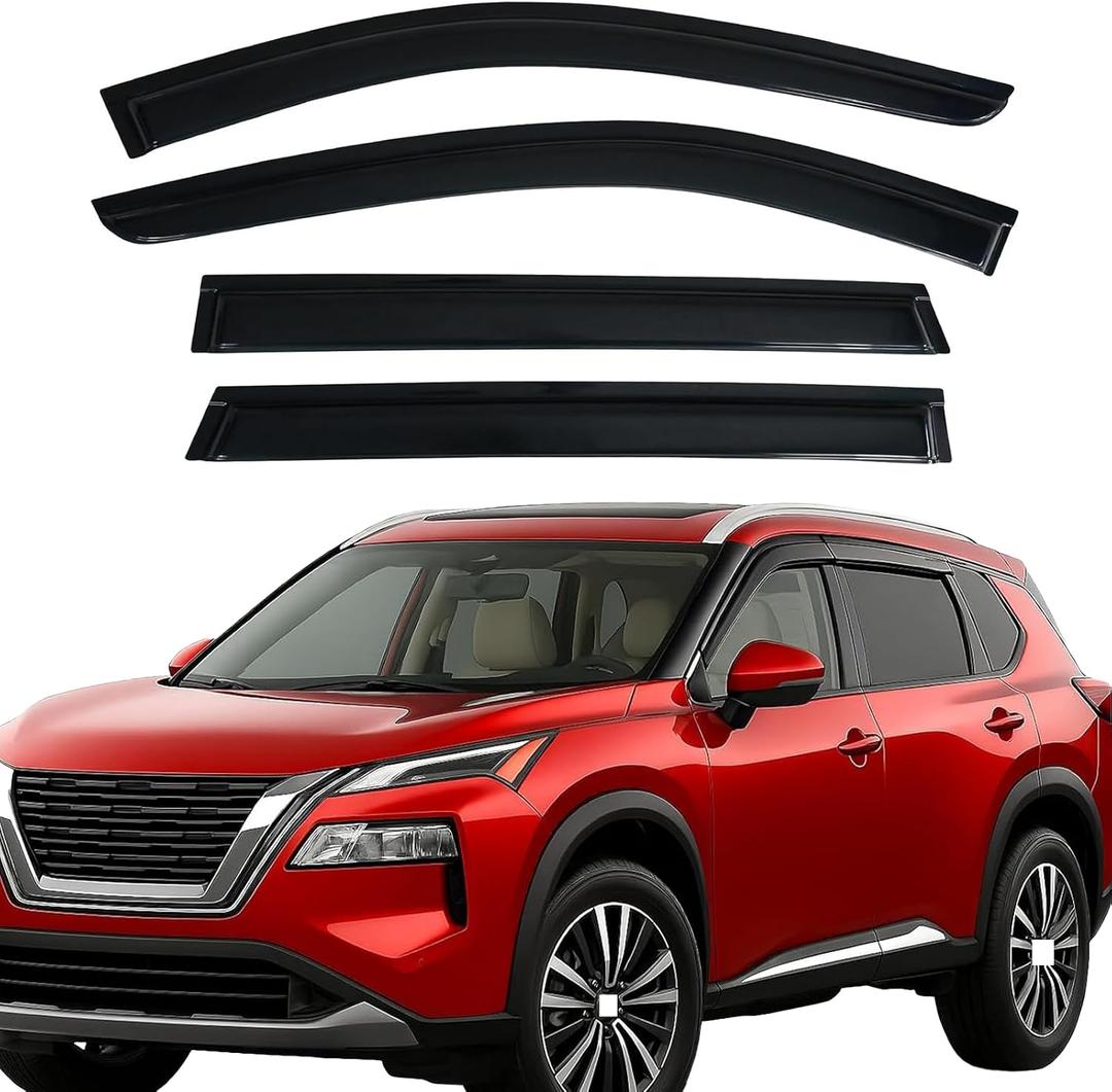 Outside Mount Rain Guards Window Visors for 2021-2025 Nissan Rogue S SV SL,Window Wind Deflectors Vent Visors | Easy Stick-On Installation | Weather Protection for Side Windows,Truck Accessories-4pcs