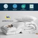 Serta Goose Feather Down Fiber Cotton Comforter Queen Size - 100% Cotton Duvet Insert - Hotel Luxury Hypoallergenic Bedding Comforter Light Warmth 90 x 90 Inch White