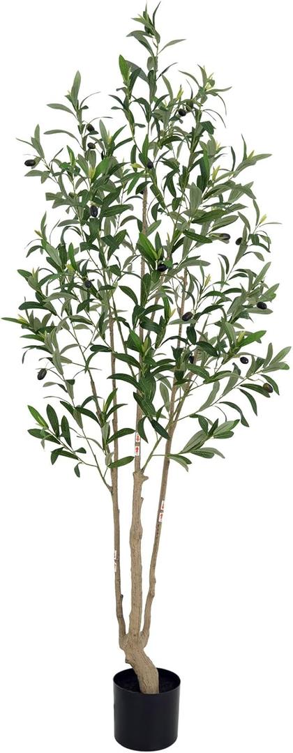 5FT Artificial Olive Tree with Realistic Trunk & Lifelike Fruits  Faux Silk Plant for Indoor Home & Office Dcor