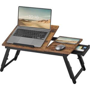 SONGMICS Bamboo MDF Height Adjustable Laptop Table for Bed, 55 x 34.9 cm
Bamboo Collection LLD105B01 Laptop Stand Breakfast Tray Folding Legs with Drawer for Laptops up to 15.6 Inches