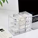 Mini Desktop Drawer Box 16 Compartments Plastic Desk Organizer Office Supplies and Jewelry Storage Box for Office, School, Cosmetic, Jewelry, Hair Clips, Small Parts, etc (12 Compartments)