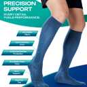 Compression Socks for Women and Men, 15-20mmHg Knee High Support Socks, Lightweight Breathable Travel and Running Socks for Flying, Training, Work and Daily Wear, S-L, 1 Pair