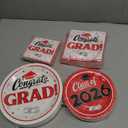 Graduation Party Plates and Napkins Red Class of 2026 Grad Congrats Party Supplies Disposable Dessert Paper Plates Cocktail Napkins forGraduation Party Decorations