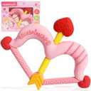 Teethers Heart Shape Silicone Baby Teether Toy Easy for Little Hands to Hold, Cupid Bow and Arrow Soft Teething Toy for Infants, Valentine's Gift for Girl or Boy (Pink)