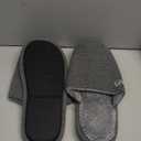 EverFoams Men's Cotton Knit Slippers Lightweight Memory Foam Indoor House Shoes with Anti-Skid Sole (11-12, Grey)
