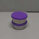 LunchBots 4.5 oz Stainless Steel Dressing Container for Condiments, Dips, Snacks, Dipping Sauce Cups with Silicone Lid, Fits in Lunch Bags and Bento Boxes - Set of 2 (Purple)