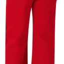 roswear Women's Wide Leg Jeans Casual High Waisted Stretch Baggy Loose Denim Pants (Red, M)