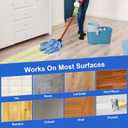 Microfiber Mop Cloth Heads Replacements: One Mop Handle with Two Blue Microfiber Cloth Heads Compatible with All Standard US Threading Pole