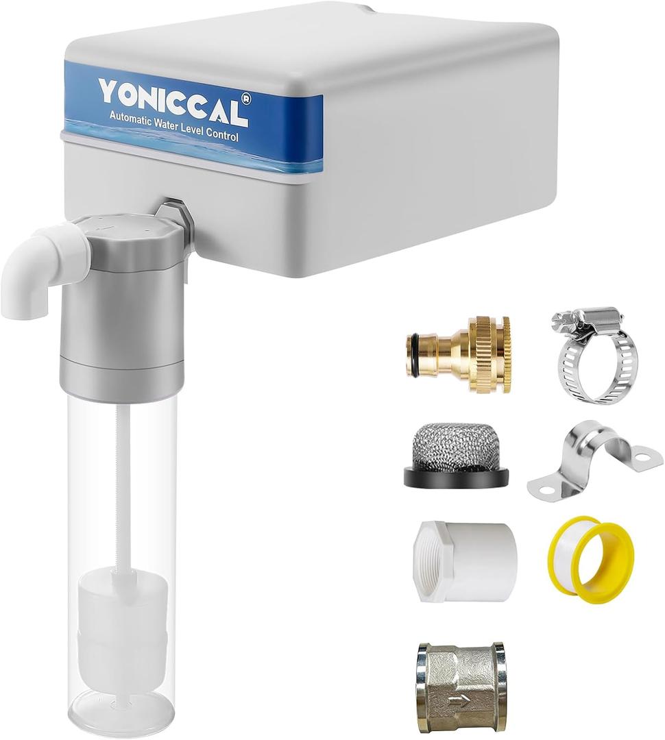 Pool Filler Automatic Pool Fill Water Leveler auto Filler Water Level Control (3/4'' Grey with Grey Box.)