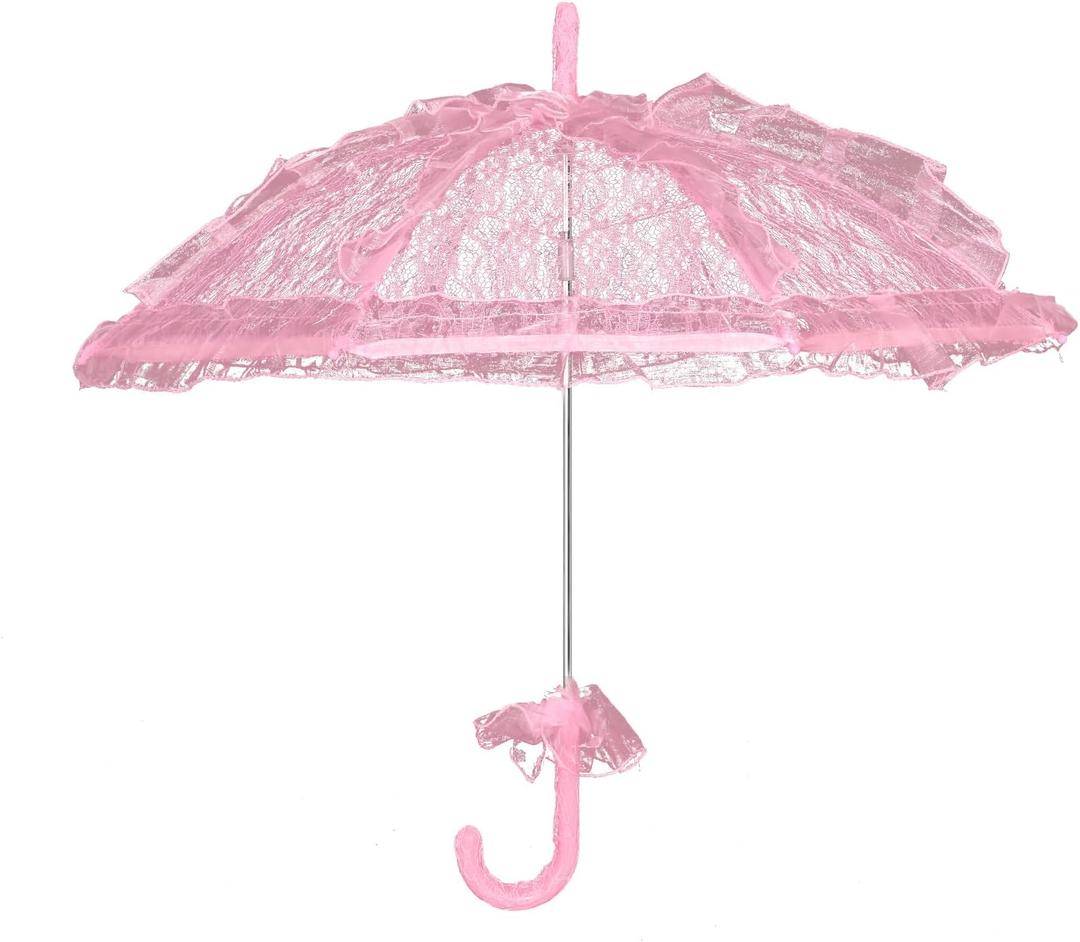Mini Lace Embroidery Parasol for Kids – Vintage Bridal Umbrella for Wedding Flower Girls, Small Decorative Lace Parasol for Tea Party
