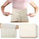 Hahafelt Bengkung Postpartum Belly Binding Wrap Traditional White Unbleached Muslin Cotton Cloth Postpartum Wrap for Women Pregnancy Waist Supply 17 Yards Long(Locked Edge)