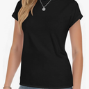 Short Sleeve Shirts for Women Crew Neck Tee - Fashion Summer Spring Cap Sleeve Tops for Women Size L