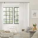 Beige White Linen Curtains 108 Inches Long 2 Panels Set for Living Room Neutral Boho Thick Linen Textured Pinch Pleated Memory Shape Light Filtering Ceiling Semi Sheer Window Curtain Hook Rings Ivory