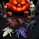 3D Printed Animals Toys,Skeleton Spider with Skull Head, Halloween Creepy,Cute Toy for Kids,Halloween Decorations,3D Printed Skull Spider for Parties(Luminous-Green)