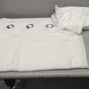 NICETOWN White Sheer Linen Curtains for Living Room 84 inch Length 2 Panels Set, Grommet Semi Sheer Privacy with Light Filtering Flax Window Treatments for Bedroom, W52 x L84