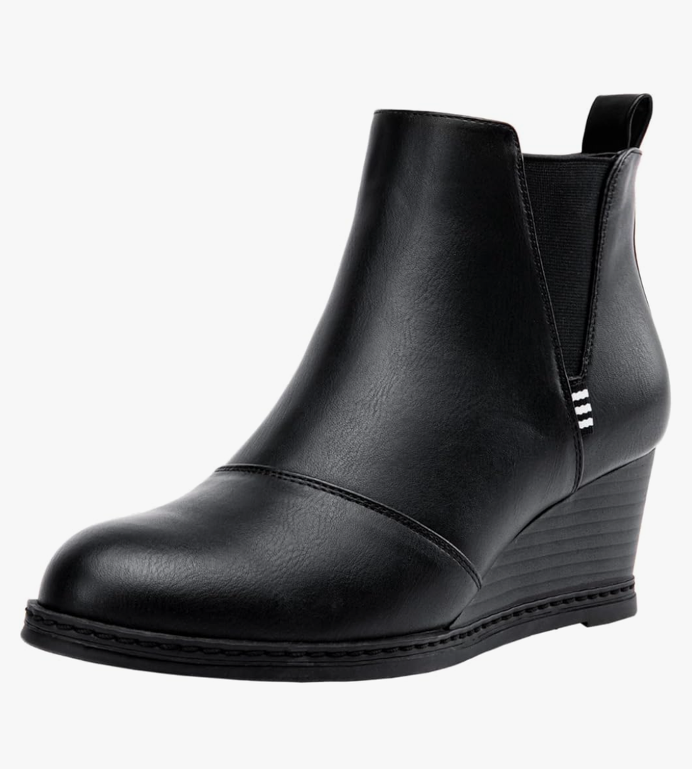 Vepose Women's Chelsea Ankle Boots Wedge Heel Booties Casual Shoes for Women 9.5