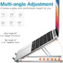 ivoler Laptop Stand, Laptop Holder Riser Computer Tablet Stand, 6 Angles Adjustable Aluminum Ergonomic Foldable Portable Desktop Holder Compatible with 10-15.6 MacBook,iPad, HP, Dell, Lenovo Silver