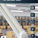 ELEKICO Super Bright 50w 7200lm 5000k V Shape 4ft Led Shop Lights for Workshop 4ft, 4' Linkable 4 Foot Led Shop Lights with Plug in Power Cable On/Off Switch for Garage Basement Warehouse, 4ft-10pack