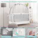 Crib Tent, Crib Net to Keep Baby in, Stop Baby from Climbing Out of Crib, Breathable Pop Up Crib Tent Cover with Auto-Lock Zipper, Easy Install Fits Standard Cribs