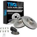 TRQ Front Brake Pad and Rotor Set Ceramic Vented Rotors Compatible with 2005-2006 Saab 9-2X 2003-2008 Subaru Forester 2003-2006 Baja 2003-2005 Impreza 2002-2004 Legacy 2002-2005 Outback