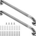Shower Grab Bar, 2 Pack 24 Inch Bathroom Grab Bar, 304 Stainless Steel 1.25" Diameter Anti-Slip Handicap Grab Bar Support Shower Rail Senior Handrail Shower Safety Bar Handle