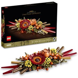 LEGO Icons Dried Flower Centerpiece Building Set - Artificial Flowers for Dinner Table Centerpieces, Adults Ages 18+ - Floral Home Decor - 10314