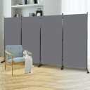 Room Divider 6FT Folding Privacy Screens, 4 Panel Partition Room Dividers w/Freestanding Design, Portable Wall Divider for Room Separtation, Fabric Screen Panel for Home Office Bedroom Dorm