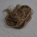 SEIKEA 12" Highlight Ponytail Extension, PT001 Ella Claw Short Thick Wavy Curly Jaw Clip in Fake Pony Tails Fake Hair Soft Natural Looking Synthetic Hairpiece Dark Blonde with White Blonde Highlights
